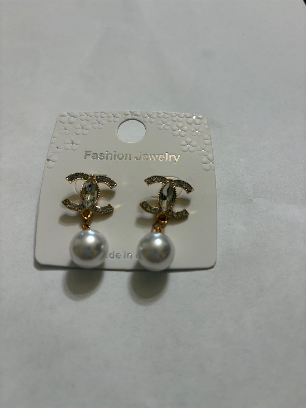 Gold-Tone Pearl Drop Earrings - Fashion Jewelry